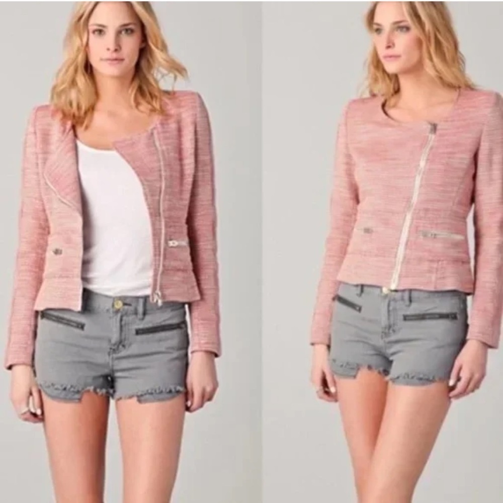 IRO Haven Red Multi tweed Jacket size XS